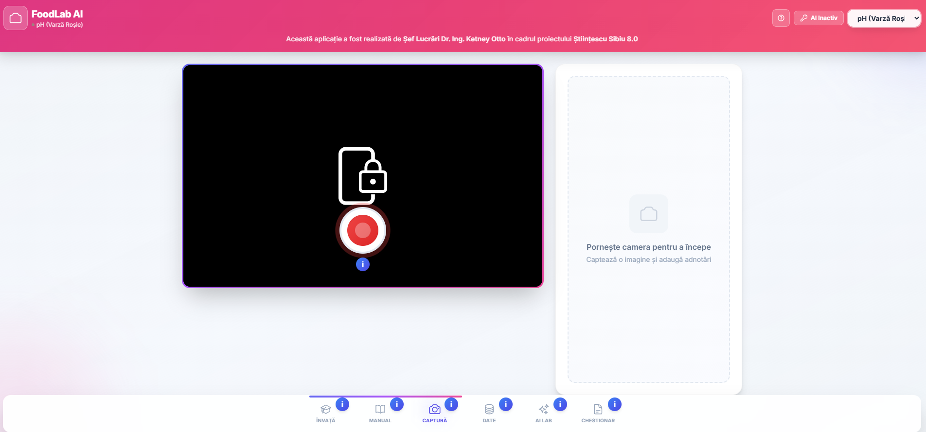 După captură — zona ROI selectată și panoul de adnotare